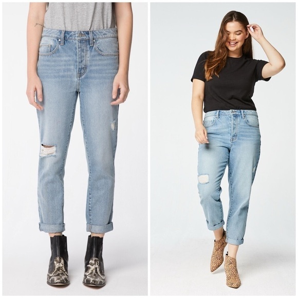 RSQ Boyfriend Jeans Tillys Loose Distressed Light Wash Blue Button Fly Sz 30 - Picture 2 of 12